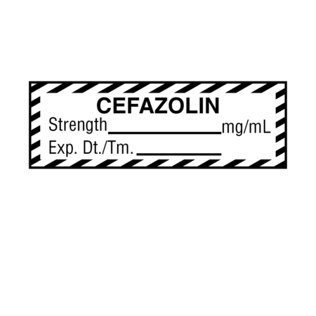 NEVS Tape, Cefazolin, Strength__mg/ml Exp., DT 1/2" x 1-1/2" White w/Black VW-0132